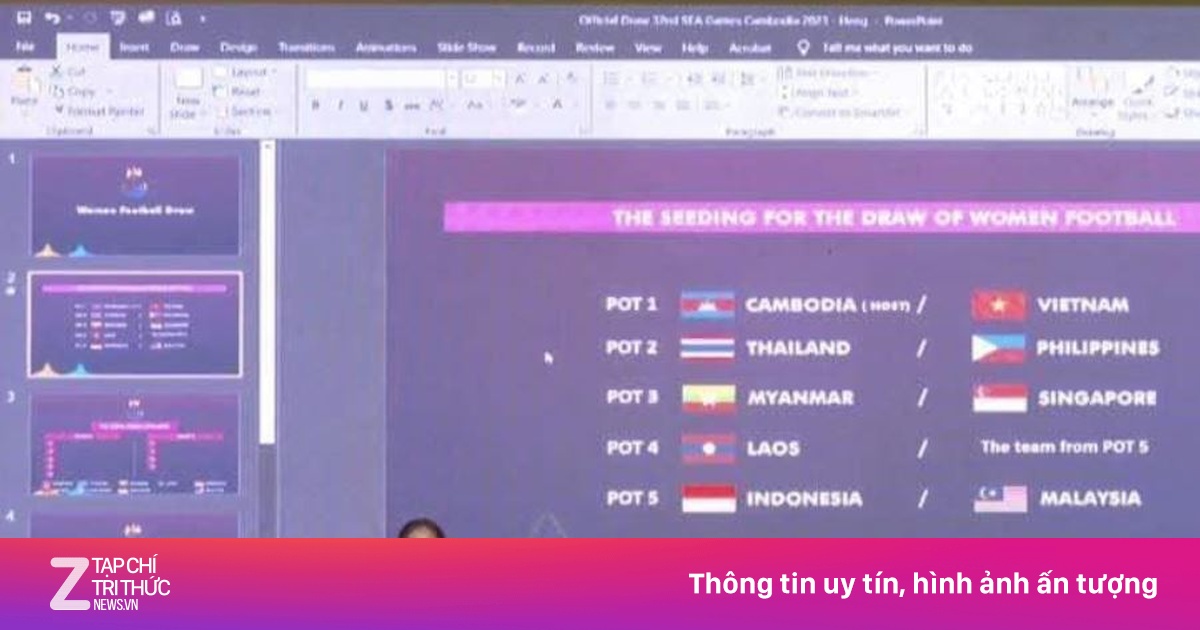 BTC SEA Games 32 lộ slide PowerPoint khi bốc thăm môn bóng đá Bóng đá