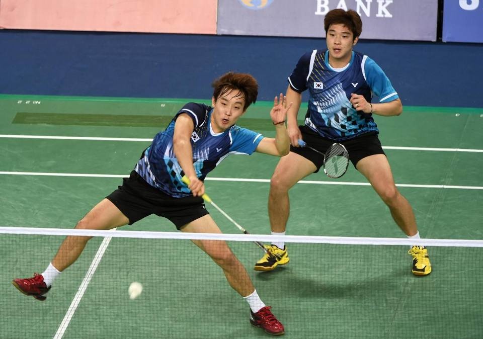 Tuyển cầu lông nam Hàn Quốc đã có 15 ngày làm quen tại nhà thi đấu trước khi đánh bại Trung Quốc 3-2.