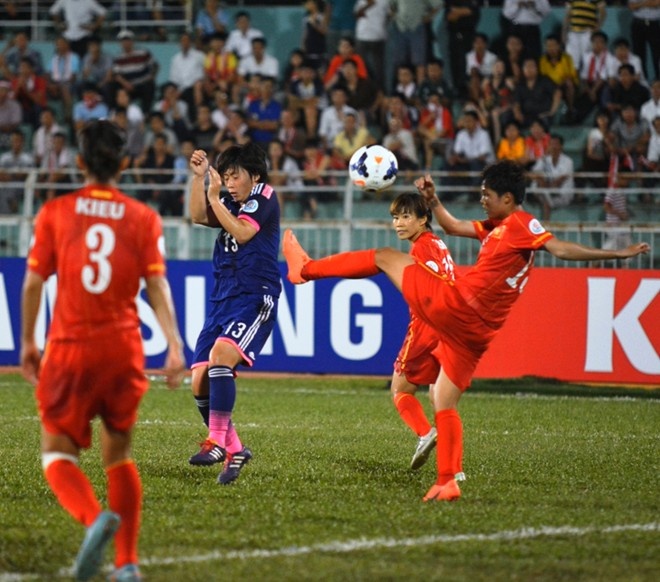 Tuyển nữ Việt Nam toàn thua Nhật Bản trong những lần gặp nhau chính thức trước đây.
