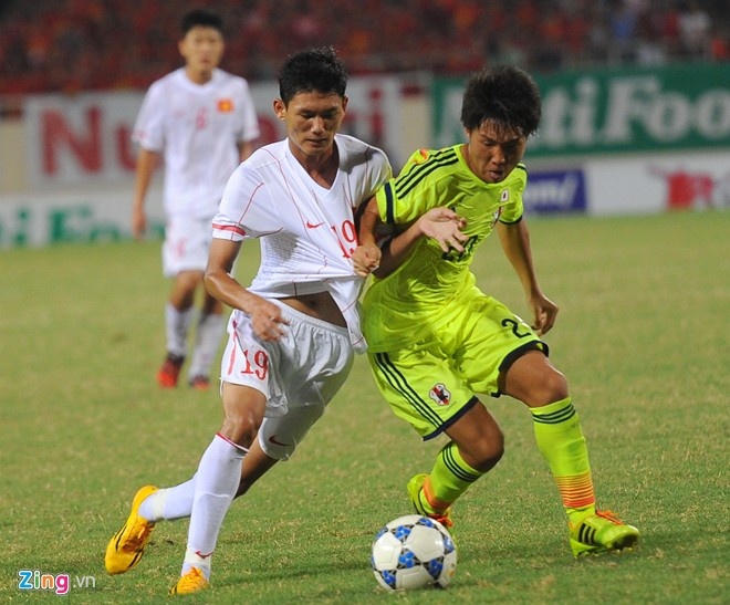 Daisuke Sakai trong trận thắng Việt Nam 3-2 tại vòng bảng giải U19 ĐNA vừa qua.