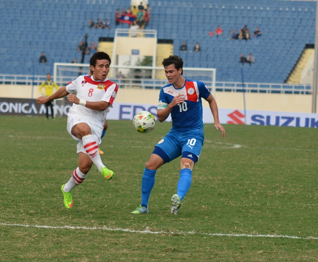 Philippines (áo xanh) đang có những lợi thế nhất định tại bảng A của AFF Cup năm nay.