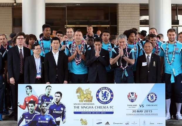 Chelsea đã đến Bangkok ngày 28/5 để chuẩn bị cho trận đấu. Ảnh: Goal Thailand.