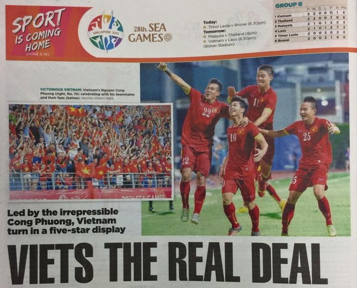 Ảnh chụp một trang báo nói về U23 Việt Nam.