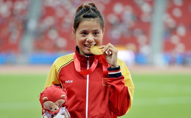 Nguyen Thi Huyen doat HCV giai Grand Prix chau A hinh anh