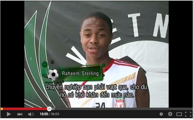 Raheem Sterling sớm thể hiện tài năng ở đội trẻ Liverpool ở lần sang Việt Nam tháng 3/2010.