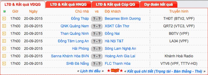 Lịch thi đấu và tường thuật trực tiếp vòng 26 V.League cuối tuần này.