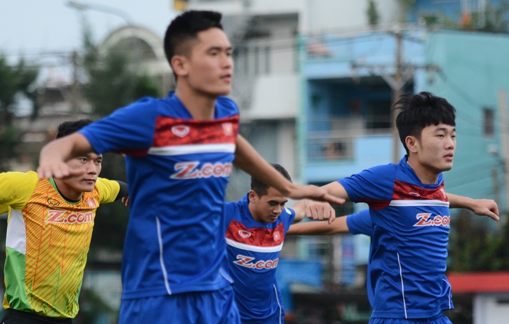 U22 Viet Nam tap chieu 22/7 anh 1