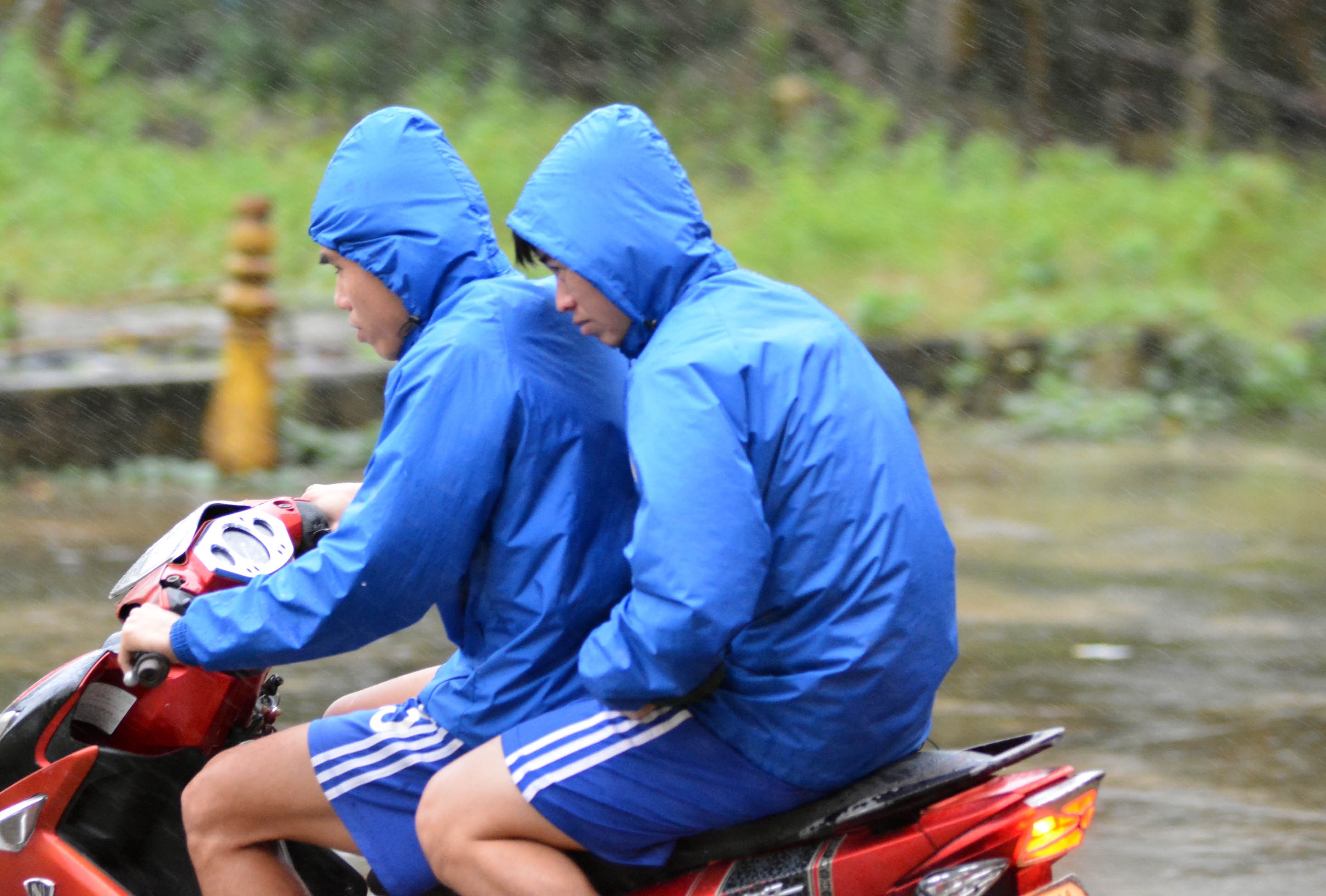 Cau thu Quang Nam doi mua di tap luyen cho dau CLB TP.HCM hinh anh