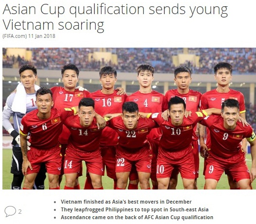 FIFA ấn tượng với tuyển Việt Nam ảnh 1 FIFA an tuong voi tuyen Viet Nam anh 1