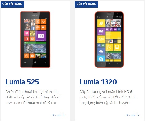 Nokia Lumia 525 va 1320 ban truoc Tet tai Viet Nam hinh anh