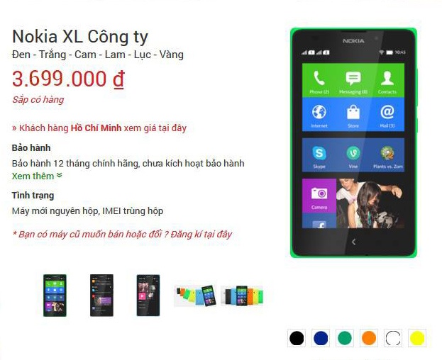Nokia XL co gia chinh thuc 3,7 trieu dong hinh anh