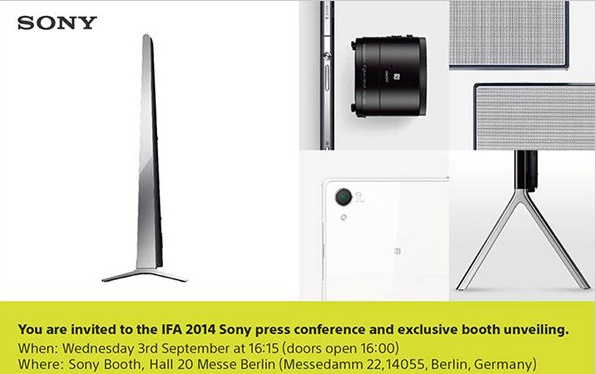 Thư mời của Sony cho sự kiện ra mắt sản phẩm tại IFA 2014.