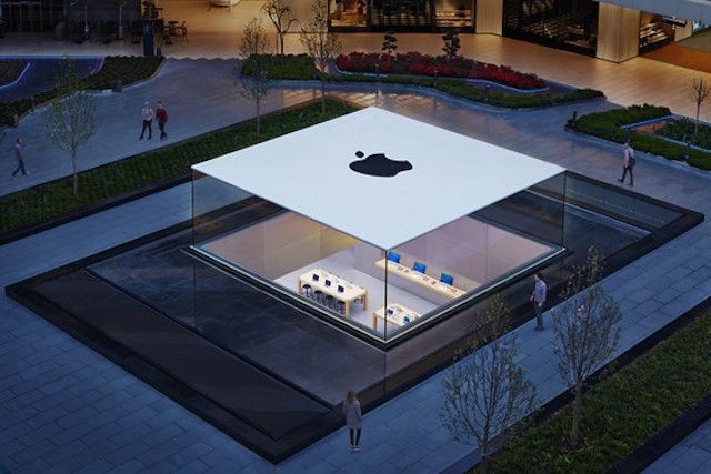 Cua hang Apple Store giat giai kien truc cua nam hinh anh