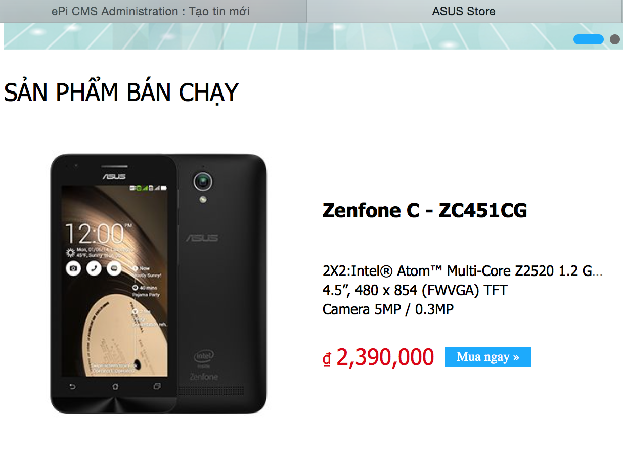 Asus mo cua hang truc tuyen ban Zenfone tai VN hinh anh