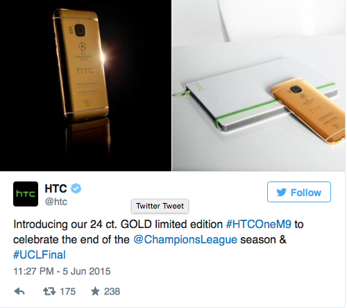 HTC sau đó đã sửa sai bằng một loạt hình ảnh khác. Ảnh: Twitter.