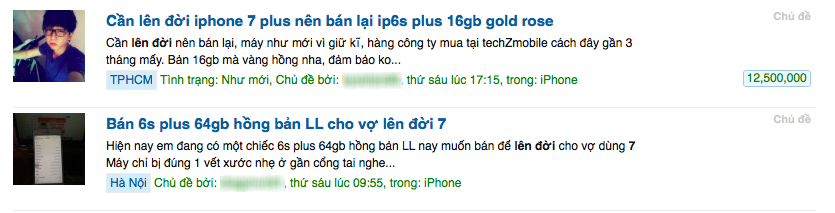 rao bán iPhone 6S tăng vọt ảnh 1 rao ban iPhone 6S tang vot anh 1
