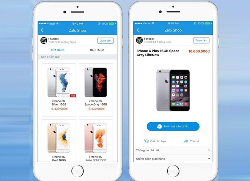 Zalo ra mat tinh nang Shop cho doanh nghiep hinh anh