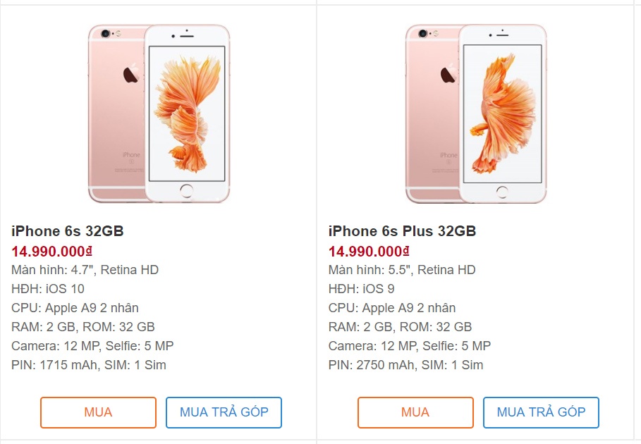 iPhone 6S Plus 32 GB chinh hang gia 15 trieu anh 1