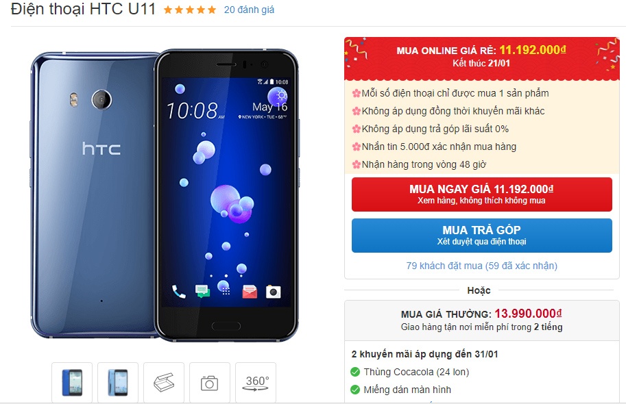 HTC U11 giam gia 6 trieu anh 2