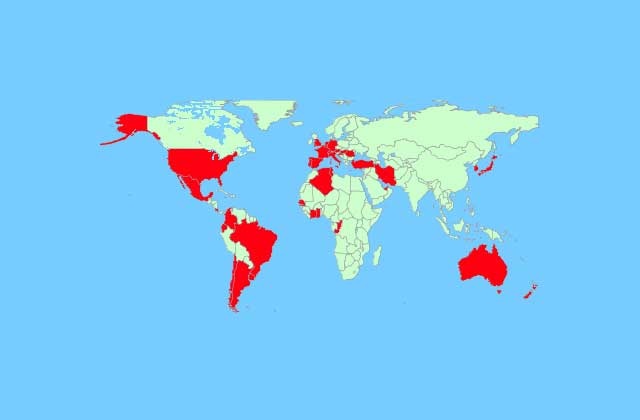 Bản đồ cho thấy các đội có thể dự World Cup 2026 nếu số đội tăng lên thành 40. Ảnh: Vavel69.