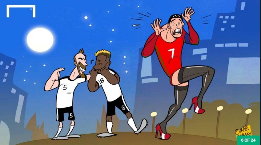 Ronaldo ben len trong tranh  biem hoa anh 6