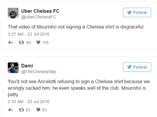 Mourinho từ chối ký tặng vào áo đấu Chelsea ảnh 1 Mourinho tu choi ky tang vao ao dau Chelsea anh 1