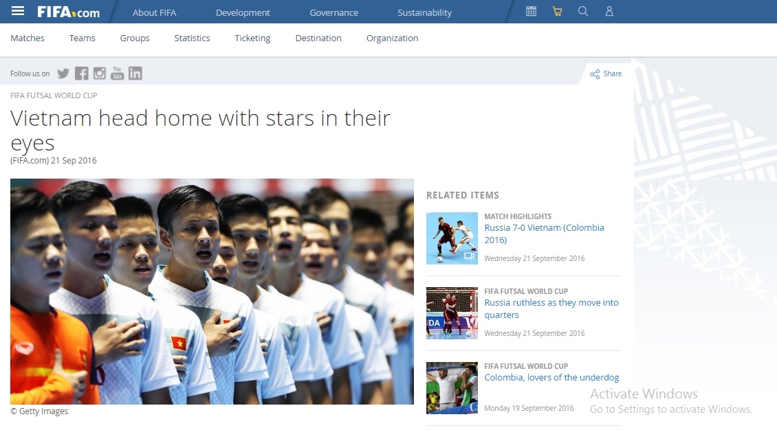 Website FIFA ca ngoi tinh than cua futsal Viet Nam hinh anh