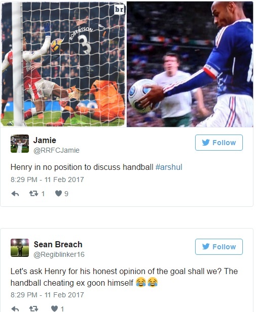 Bình luận vụ 'bàn tay bẩn', huyền thoại Henry bị giễu cợt ảnh 1 Binh luan vu 'ban tay ban', huyen thoai Henry bi gieu cot anh 1