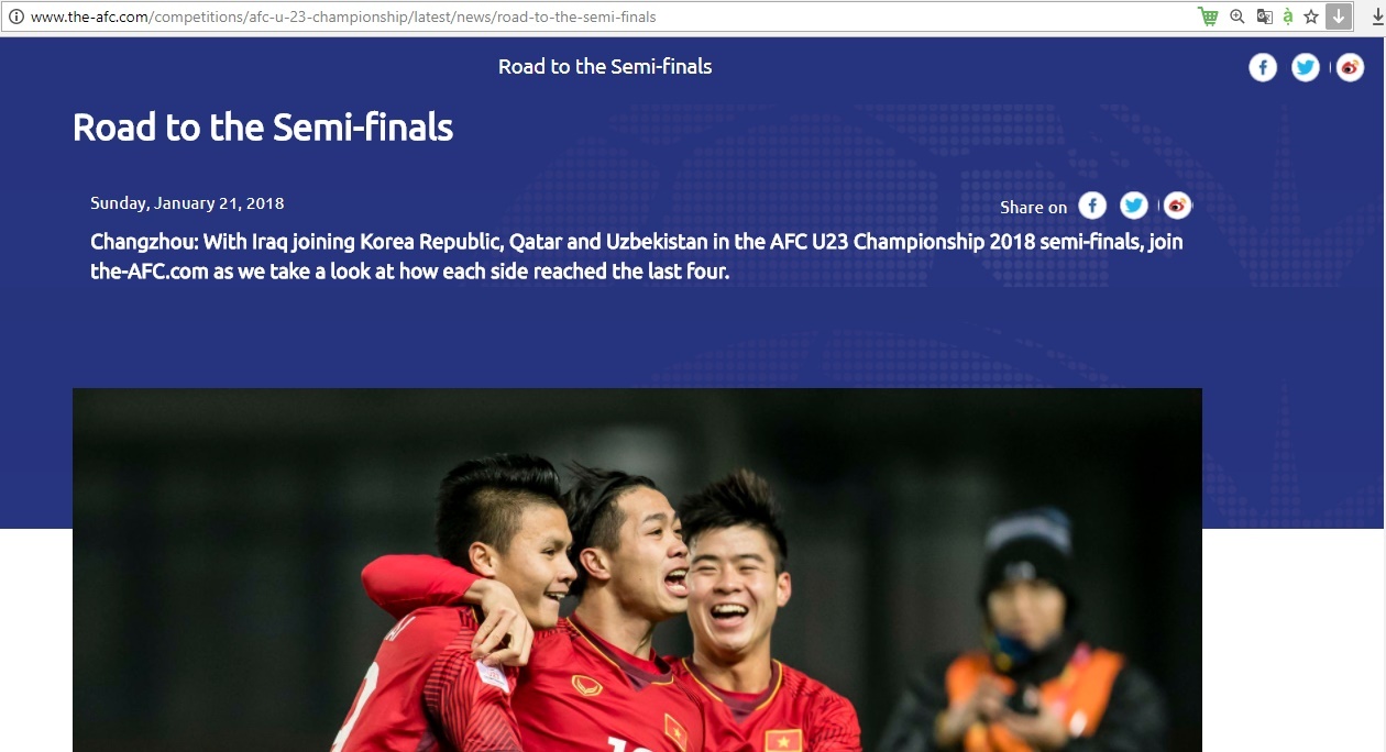 Trang chủ AFC nhầm lẫn U23 Việt Nam ảnh 1 Trang chu AFC nham lan U23 Viet Nam anh 1