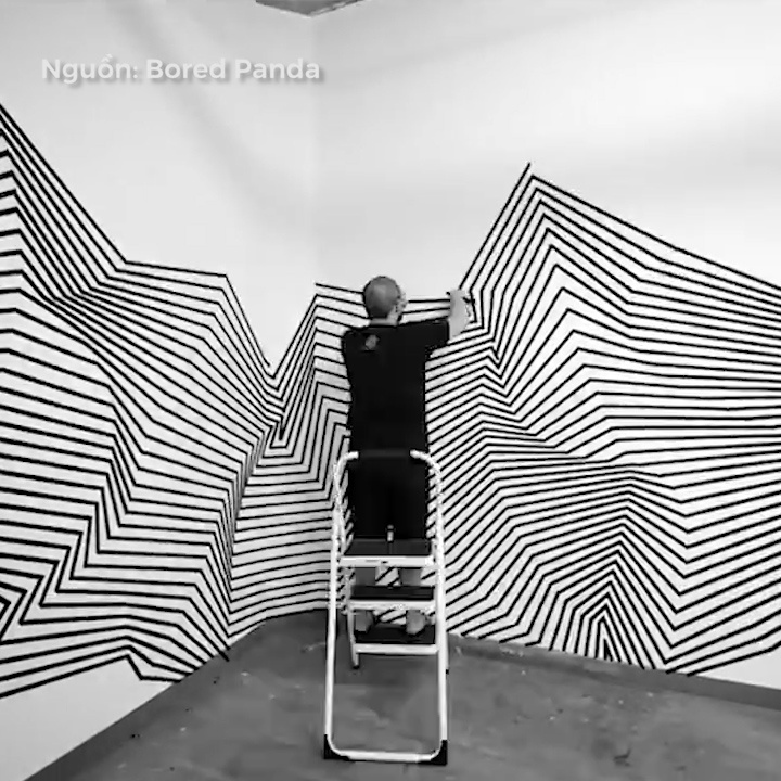 Buc tuong nghe thuat ao giac tu bang keo den hinh anh