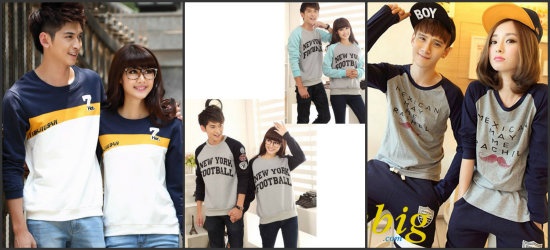 Thay đổi một chút với kiểu áo cặp dài tay, giá 105.000 đồng, in chữ và họa tiết xinh xắn để tôn lên nét trẻ trung, tinh nghịch. Chuyến dạo biển hay đi chơi xa của bạn sẽ trở nên thú vị hơn rất nhiều.