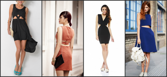 Đầm cut-out phần eo là một item tuyệt vời cho các cô nàng bụng phẳng và vòng eo con kiến.