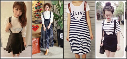 Váy yếm xinh xắn tôn lên vẻ đẹp của bạn và cực kỳ phù hợp với thời tiết mùa hè. Giá bán: khoảng 200.000 đồng.