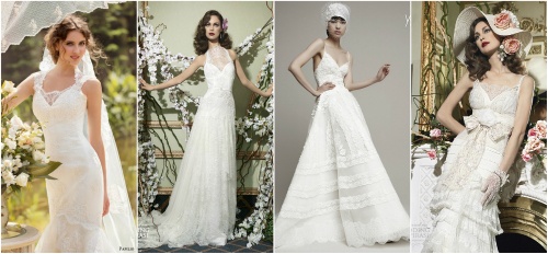 Váy cưới vintage mang đến cho cô dâu vẻ đẹp mộc mạc, cổ điển nhưng không kém phần gợi cảm, quyến rũ.