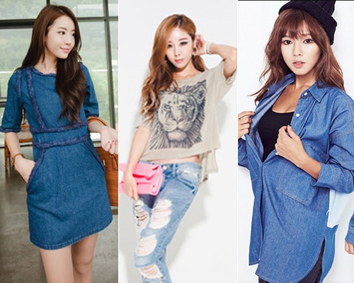 Bien hoa doc dao voi denim ngay thu hinh anh