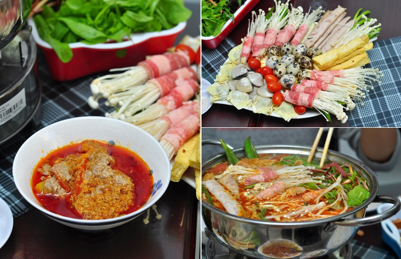 Hap dan nhu lau rieu bo cuon nam 200.000 dong khu Thanh Cong hinh anh