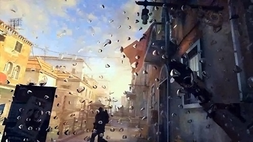 Một cảnh bị tấn công có chi tiết nước bắn tung lên mặt kính khá ấn tượng.