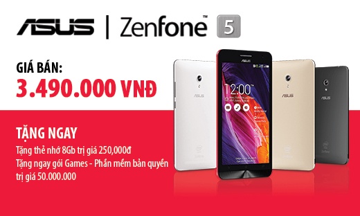 Asus Zenfone 5 được bán tại TechOne với mức giá 3,49 triệu đồng.