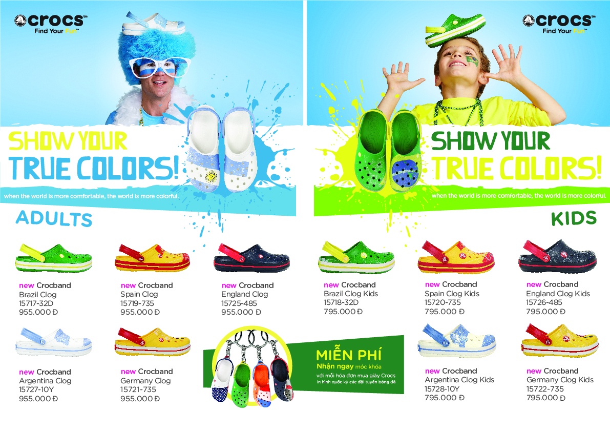 Giày Crocs mới cho cả người lớn và trẻ em.