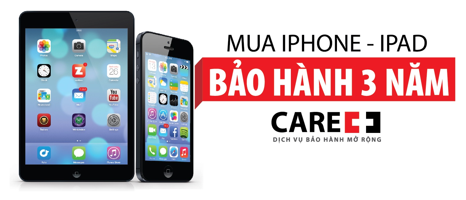 Với gói bảo hành Care+Apple, khách hàng được miễn phí phụ tùng và công sửa chữa; đổi mới nếu không sửa được.