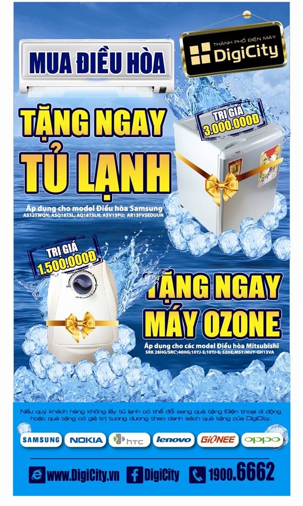 Mua điều hòa tặng tủ lạnh chỉ có tại DigiCity.