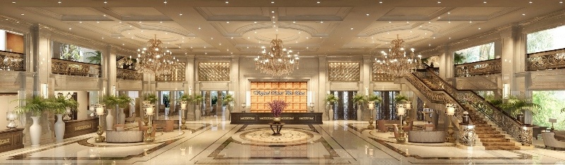 Khu vực tiền sảnh của Vinpearl Phú Quốc.