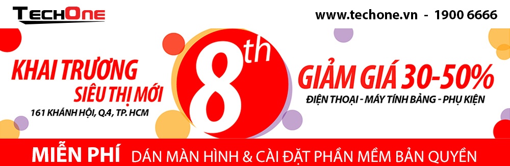 Khai truong sieu thi TechOne thu 8 - Giam gia dien thoai 50% hinh anh