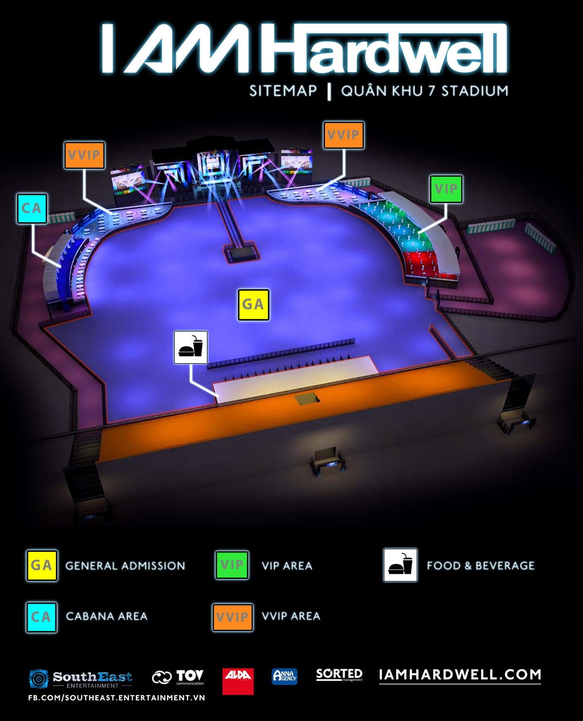 Sơ đồ chỗ ngồi của show I Am Hardwell tại TP.HCM.