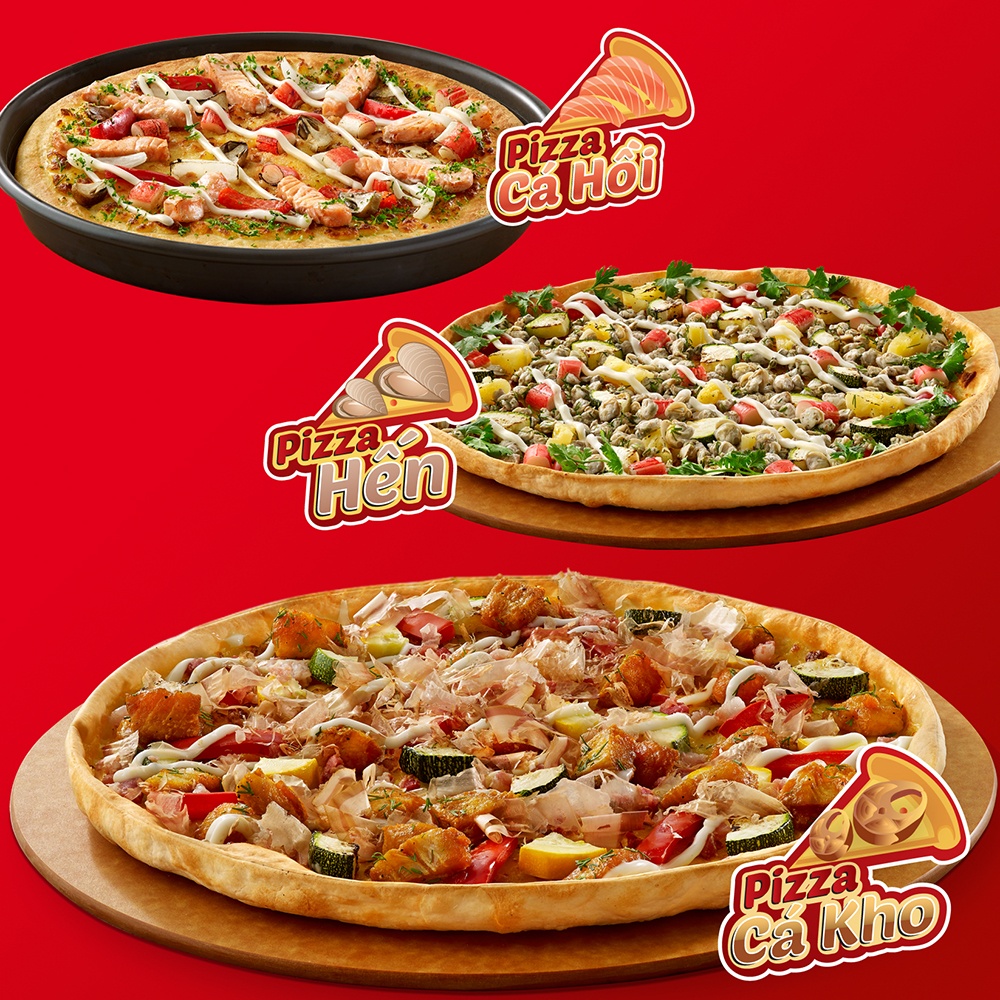 với bộ ba pizza hải sản thuần Việt mùa hè.