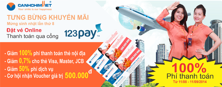 Book ve, nhan ngay voucher cung canh Chim Viet va 123Pay hinh anh