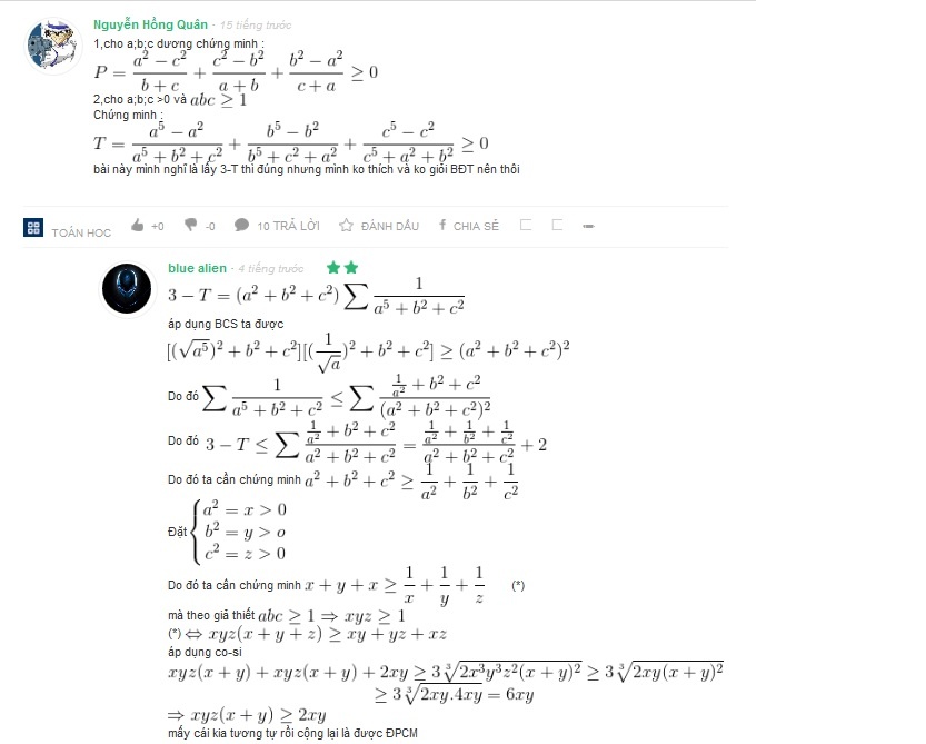 Trường Phát với nickname “blue alien” đang giải Toán cùng các sỹ tử