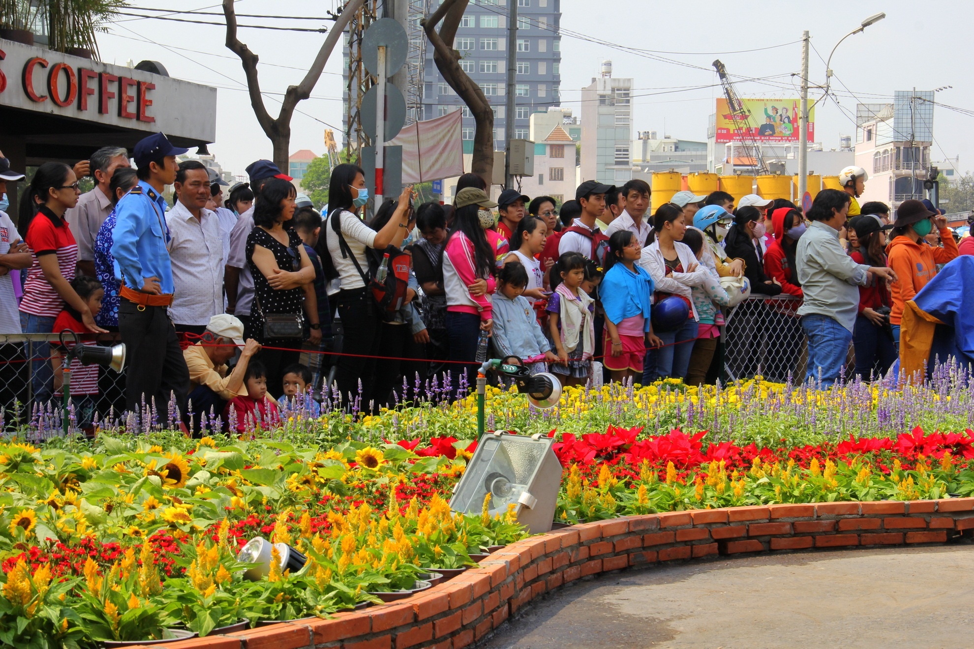 Dù chính thức khai mạc vào tối nay, nhưng hàng trăm người dân và du khách đã tìm đến cố chụp những bức ảnh đầu tiên về đường hoa Ất Mùi để khoe với bạn bè.