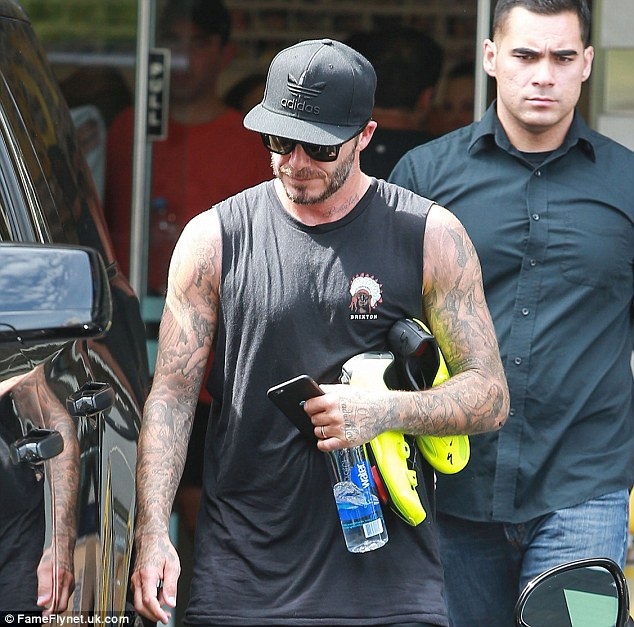 David Beckham thuc hien bai tap kho cua Floyd Mayweather hinh anh
