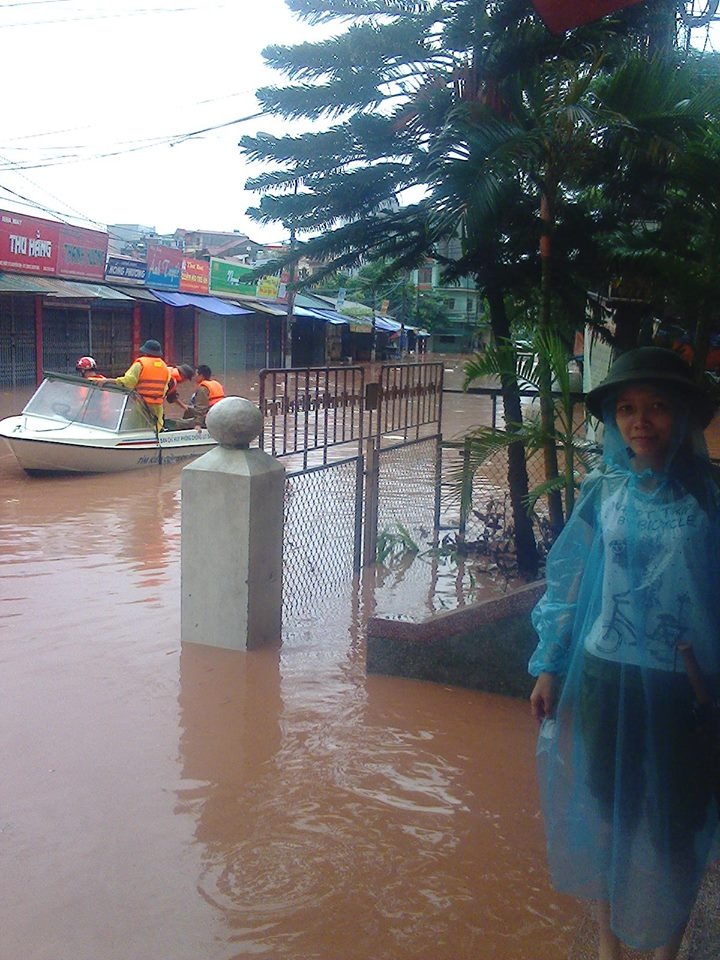 Sáng ngày 20/7, thành phố Lạng Sơn hầu như đã hoàn toàn ngập trong nước.